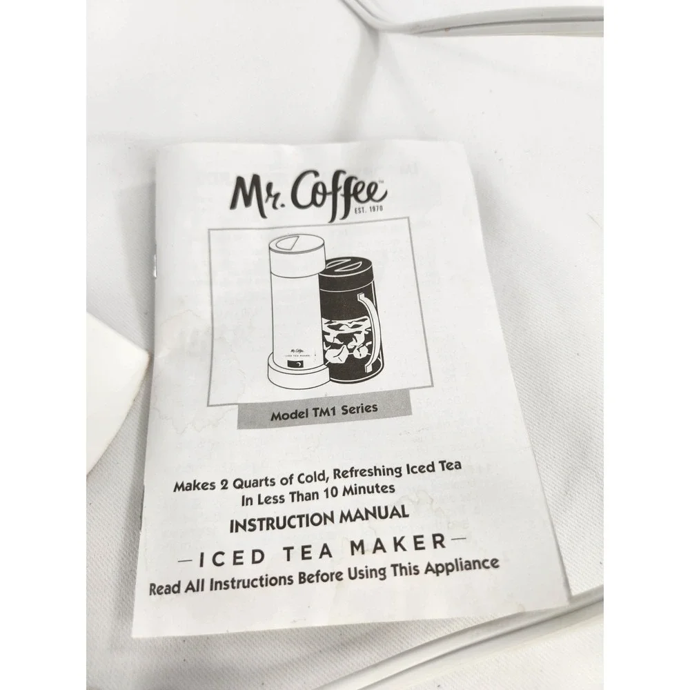 Mr. Coffee TM1 Iced Tea Maker Brewer Base Only 2 Qt Blue Replacement -No PITCHER